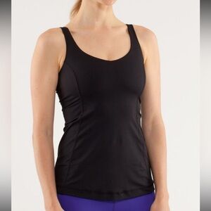 Lululemon Optimal Tank • Black • Size 8 • Medium Support • Shelf Bra